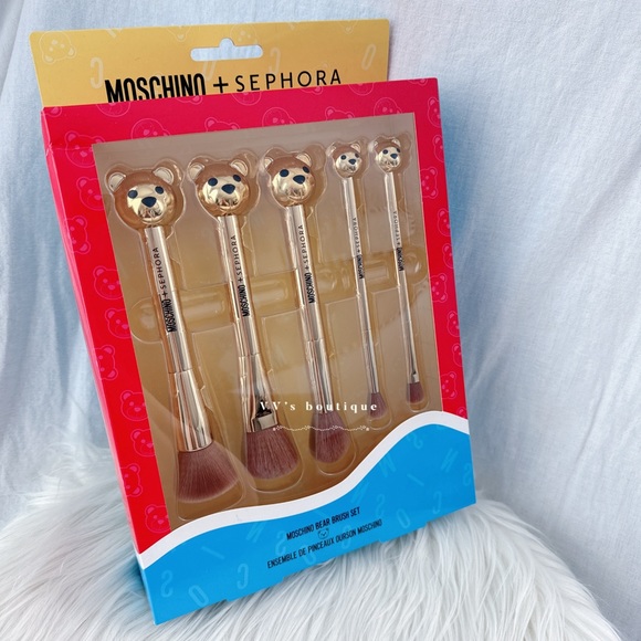 BNIB Moschino x Sephora Bear Brush Set Gold Limited Edition Jeremy Scott